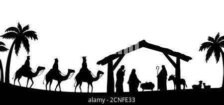 Nativity Silhouette Stock Photo - Alamy