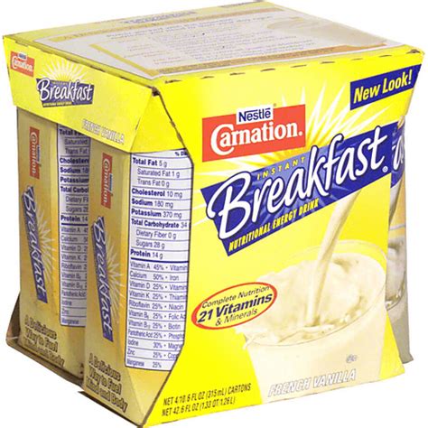 Carnation Instant Breakfast Nutritional Energy Drink, French Vanilla ...