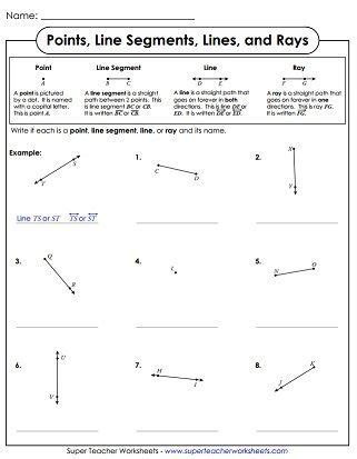 Lines Line Segments And Rays Worksheets Pdf