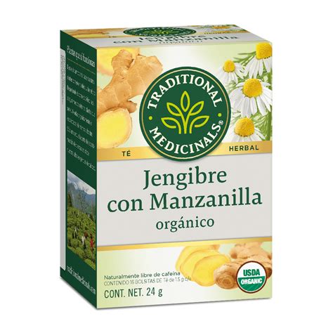 Traditional Medicinals • Té Orgánico de Jengibre con Manzanilla