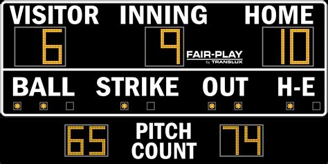 Fair-Play BA-7100PC-2 Baseball Scoreboard (7' x 14') - Olympian LED