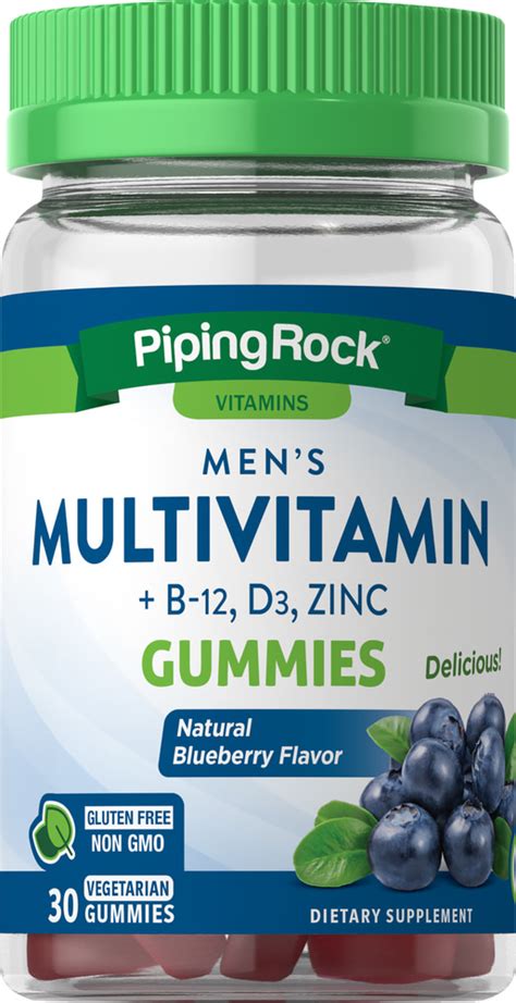 Men's Multivitamin (Natural Blueberry), 30 Vegetarian Gummies | PipingRock Health Products