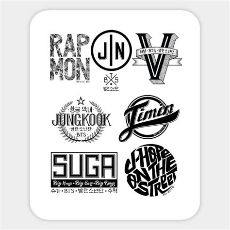 Bts Members Logo Sticker in 2023 | Bts, Logo sticker, ? logo