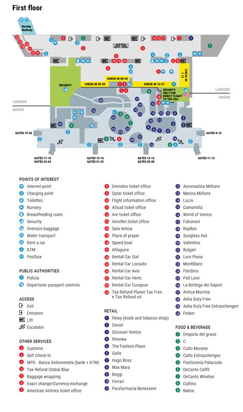 Aeroporto Marco Polo di Venezia Map (VCE) - Printable Terminal Maps ...