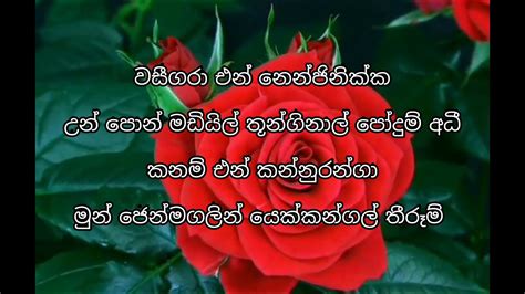 Vaseegara song lyrics in sinhala/ වසීගරා/full song - YouTube