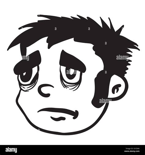 Sad, boy, black and white Stock Vector Images - Alamy