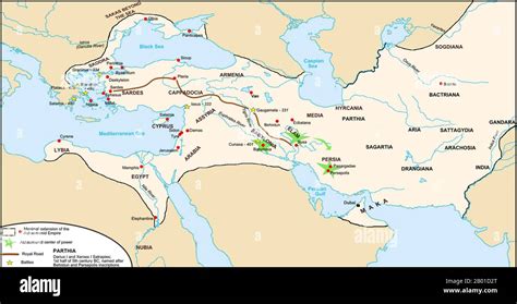 Middle East: Map of the Persian Achaemenid Empire and the section of ...