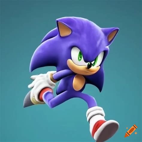 Sonic the hedgehog running on Craiyon