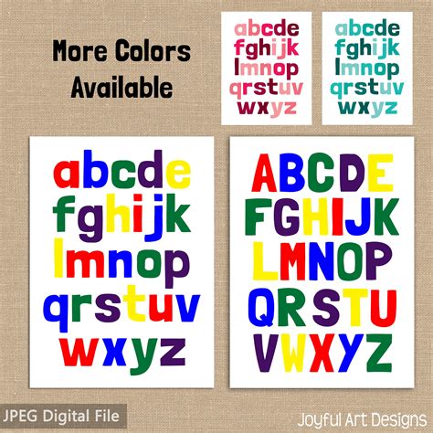 Alphabet Wall Art. Nursery Alphabet Printables. Uppercase and | Etsy