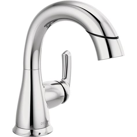 DELTA Broadmoor 4-inch Centerset Single-Handle Pull-Down Bathroom Faucet in Chrome | The Home ...