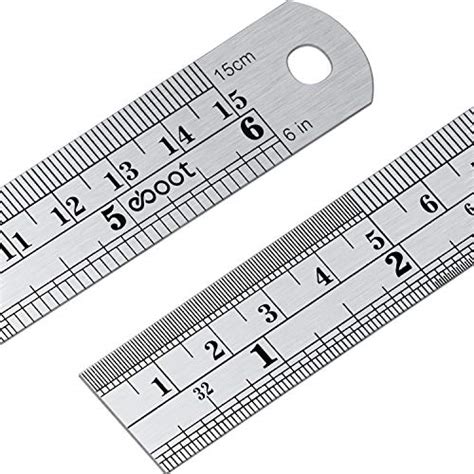 Stainless Steel Ruler and Metal Rule Kit with Conversion Table (Silver ...