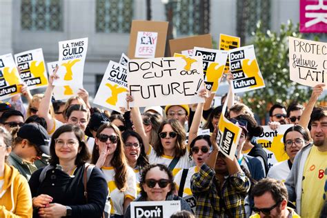 Los Angeles Times Employees Go On First Ever Walkout As Layoffs Loom ...