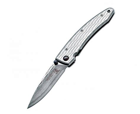 Mcusta Small Nami, 2.87" Damascus Blade, Steel Handle - MC-111D Silver/gray | Mcusta Damascus ...