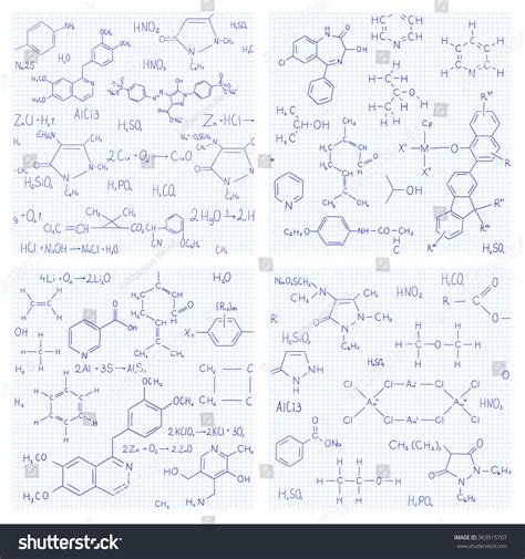 Collection Seamless Vector Backgrounds Chemistry Formulas Stock Vector ...