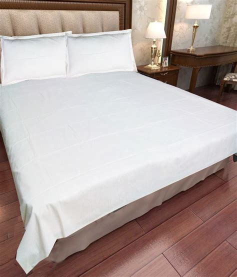 Scala Plain White Double Bed Sheets - Buy Scala Plain White Double Bed ...