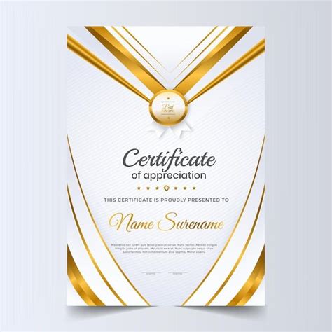 Premium Vector | White and gold certificate template em 2024