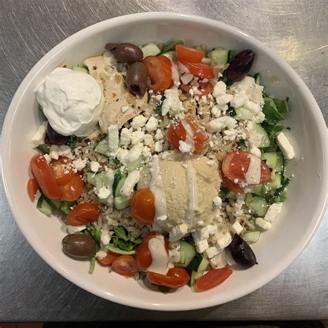 Mediterranean grain bowl from station training today : r/Panera