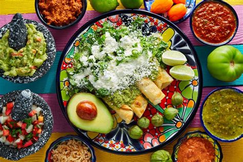 Mexican Food Mix Colorful Background Mexico Stock Image - Image of ...