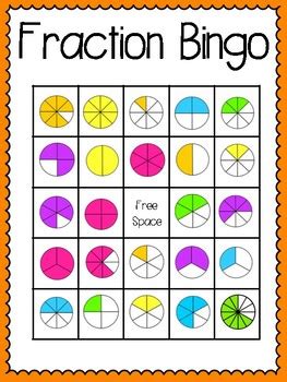 Fraction Bingo (30 completely different cards & calling cards included!)