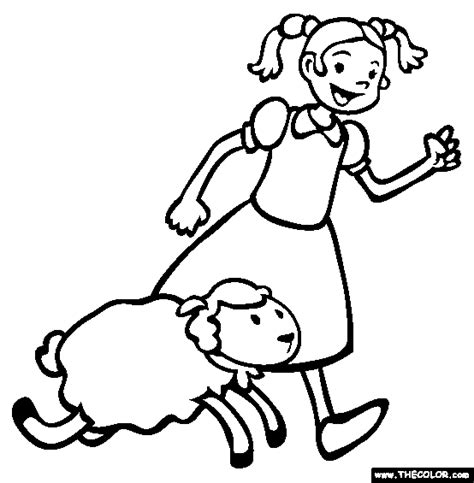 34+ Mary Had A Little Lamb Coloring Page - CathJim