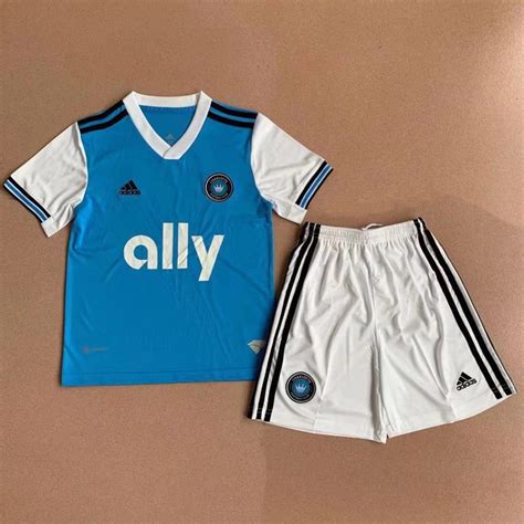 Kids Charlotte FC 2022 Primary Jersey and Short Kit - Soccer Jerseys ...