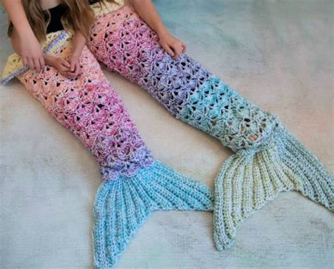 Free Printable Crochet Mermaid Tail Blanket Pattern - FreePrintablePattern.com