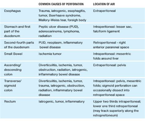 Common Causes of Perforation