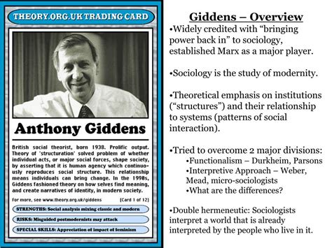 PPT - The Theory of Anthony Giddens: Agency, Structure, Modernity PowerPoint Presentation - ID ...