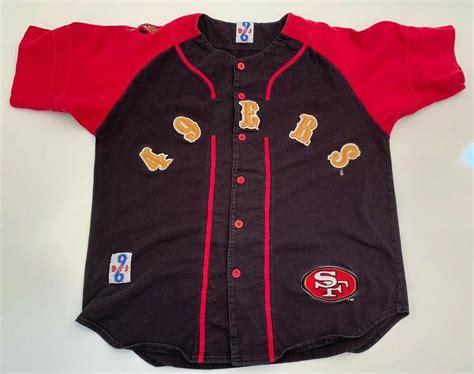 Vtg San Francisco 49ers Niners Baseball Style Jersey By DSJ 96 Vintage ...