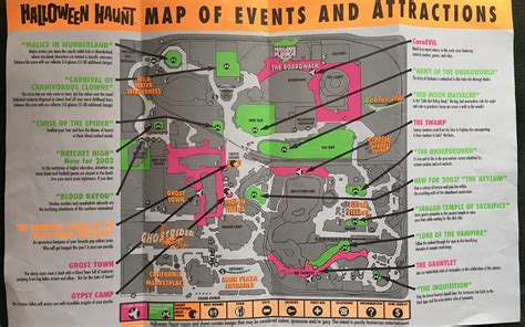 2003 Knott's Scary Farm Halloween Haunt Park Map