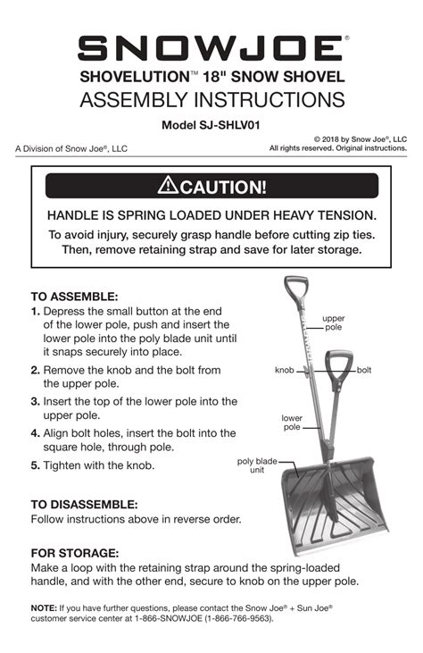 20-in Poly Blade Snow Joe SJ-SHLV20 Shovelution Back Saving Telescoping ...