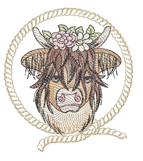 Highland Cow - Embroidery Designs & Patterns