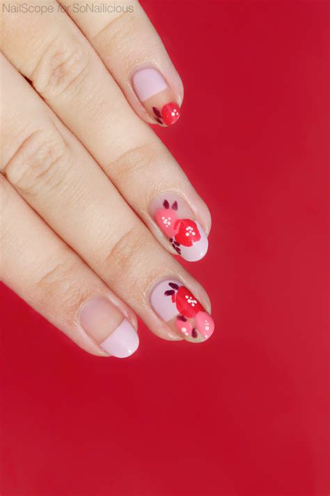 Edgy Spring Nails with Floral Accents [TUTORIAL]