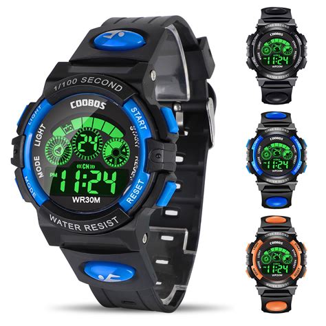 Kids Boys Girls LED Digital Sports Wrist Watch Child Alarm Waterproof Stopwatch | eBay