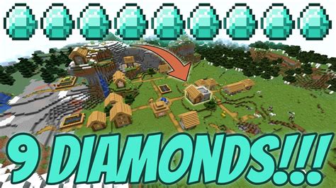 9 DIAMONDS! AT SPAWN! VILLAGE WITH BLACKSMITH! OP LOOT! | MINECRAFT 1. ...