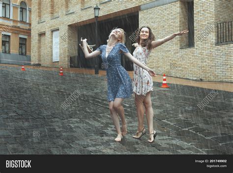 Women Happy Rain They Image & Photo (Free Trial) | Bigstock