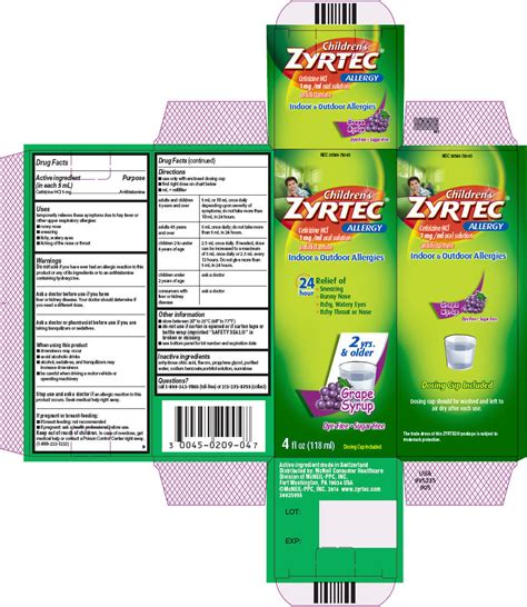 NDC 50580-730 Childrens Zyrtec Syrup Oral