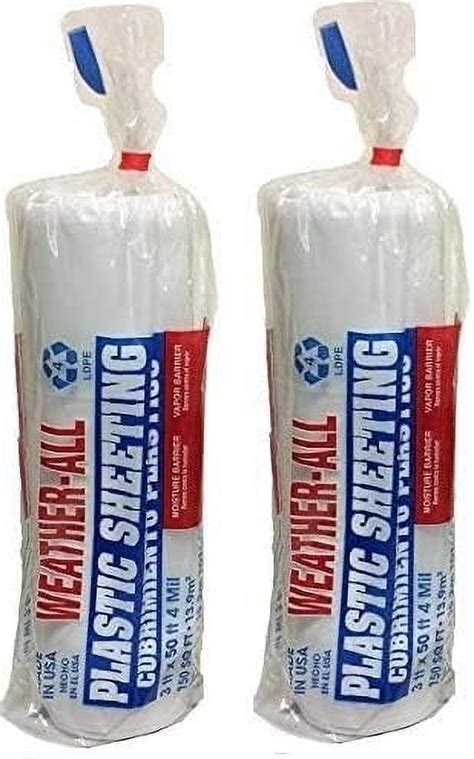 40350C Weatherall Visqueen Plastic Sheeting, Drop Cloth 3' Wide X 50 ...