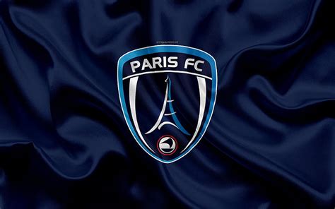 Paris FC silk texture, logo, blue silk flag, French football club, emblem, Ligue 2, HD wallpaper ...