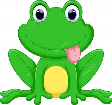 cartoon green frog with tongue sticking out sitting on the floor stock ...