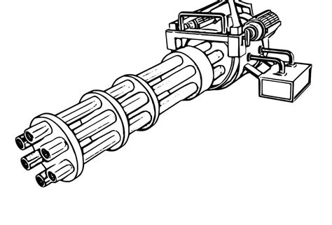 Awesome Machine Gun Coloring Pages - Coloring Cool