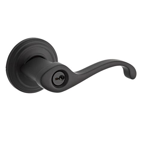 Kwikset Commonwealth Iron Black Entry Lever-740CHL 514 6AL SCS RLVR - The Home Depot