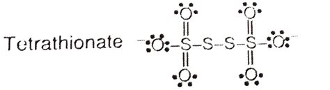 Write the structure and oxidation number of sulphur in tetrathionate i