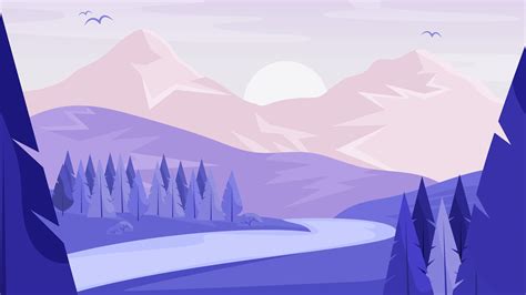 Purple Minimal Mountain Wallpapers - Wallpaper Cave