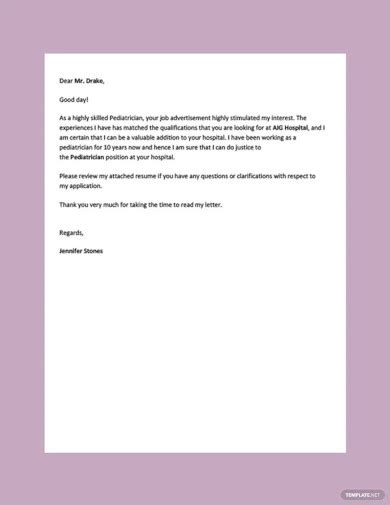 application letter sample microsoft word