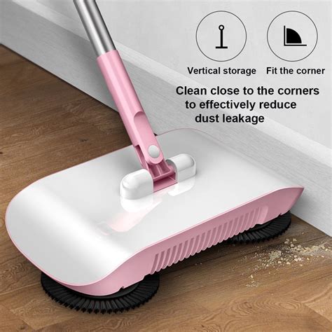 3 IN 1 Automatic Stainless Steel Hand Push Sweeper with Broom+Mop+ Dustpan Spin Floor Cleaning ...