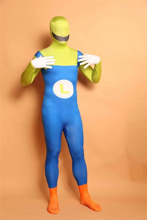 2017 Funny Mario Costume Adult Halloween Costumes Zentai Suit Full Body ...