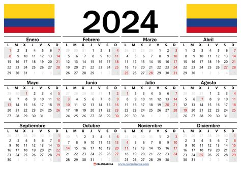 Calendario 2024 Con Festivos Colombia - Aila Lorena