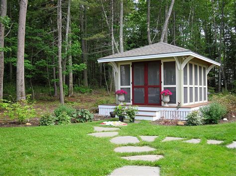 backyard screen house, maine | Screen house, Screened gazebo, Screened ...