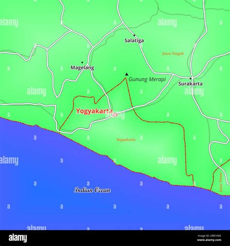 Map of Yogyakarta City in Indonesia Stock Photo - Alamy